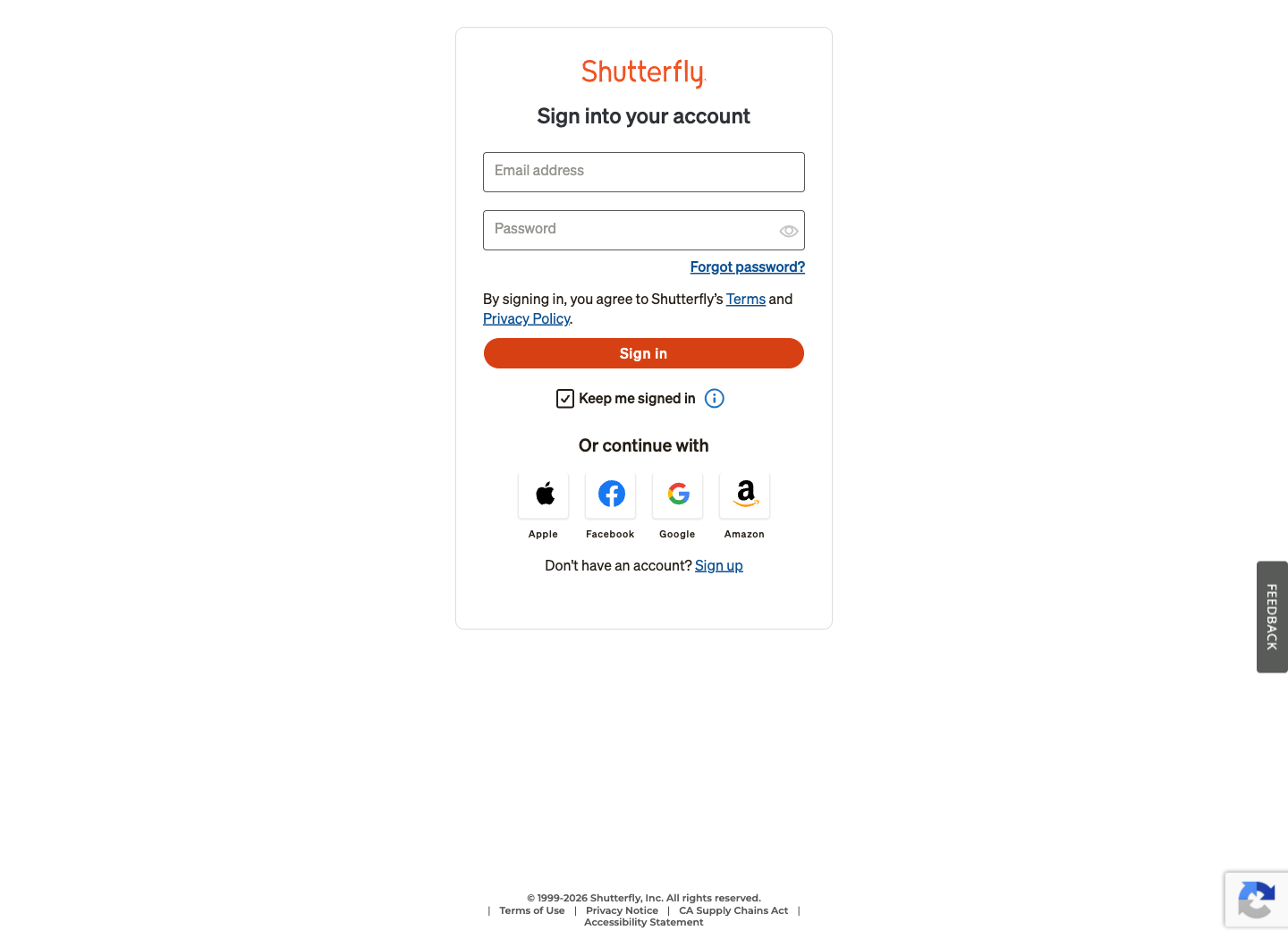 Shutterfly sign-in page displayed after adding a guest mug project to the cart